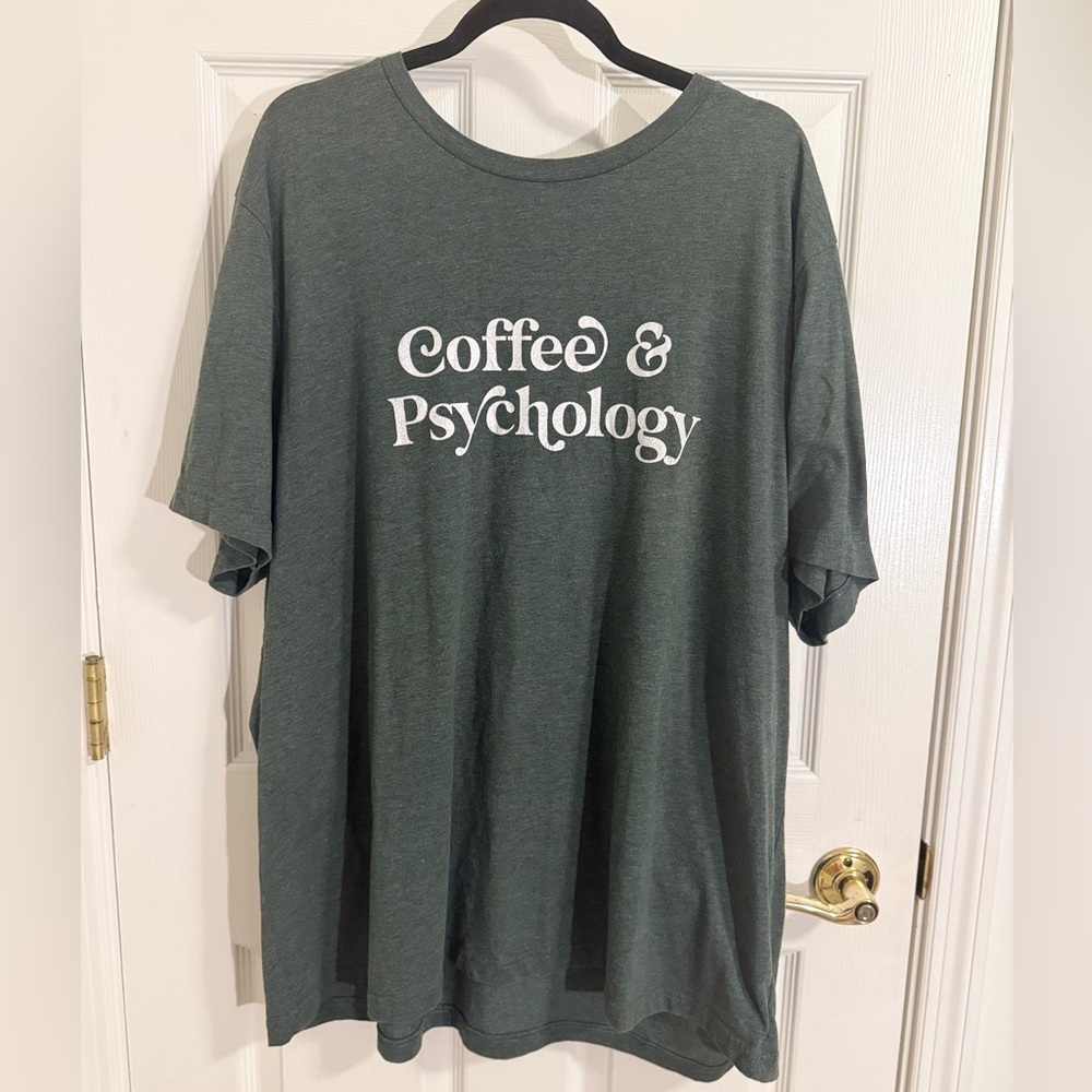 Green Graphic Tee - Coffee & Psychology